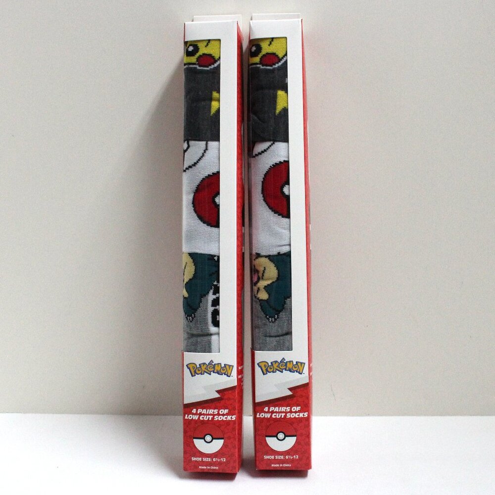 NWT Pokemon Low Cut Socks - 2 Packs of 4 = 8 Pair Total